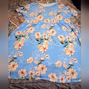 DB Moon Size 4XL Floral Blue Dress